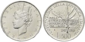500 Lire 1988, Costituzione della Repubblica.