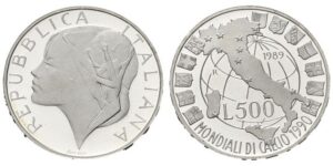 Dittico 500 e 200 Lire 1989, Mondiali di Calcio.