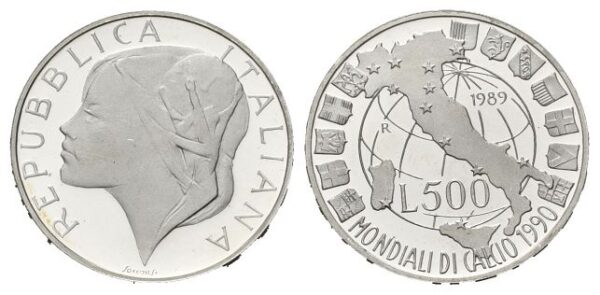 Dittico 500 e 200 Lire 1989, Mondiali di Calcio.