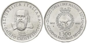 500 Lire 1982, Galileo Galilei Linceo.