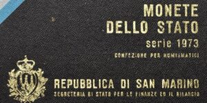 Serie di 8 valori 1973: 500 Lire (Ag), 100-50 Lire (Ac), 20 Lire (Ba), 10-5-2-1 Lira (It).