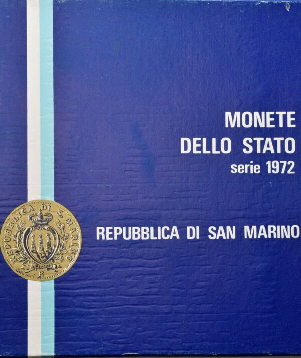 Serie di 8 valori 1972: 500 Lire (Ag), 100-50 Lire (Ac), 20 Lire (Ba), 10-5-2-1 Lira (It).