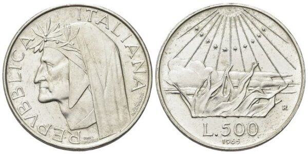 500 Lire 1965, Dante Alighieri.