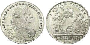 Modena - Medaglia 1771 celebrativa delle nozze con la duchessa Maria Beatrice d’Este.