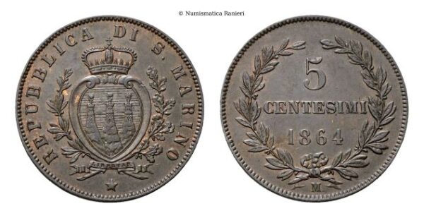 5 Centesimi 1864.