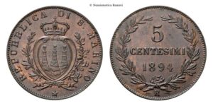 5 Centesimi 1894.