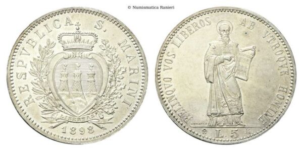 5 Lire 1898.
