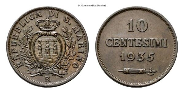 10 Centesimi 1935.
