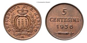 5 Centesimi 1936.