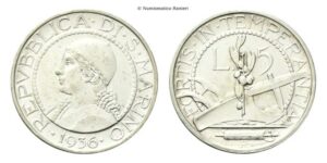 5 Lire 1936.
