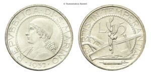5 Lire 1937.