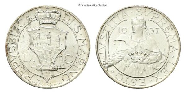 10 Lire 1937.