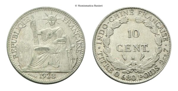 Indocina - 10 Cent 1928, A.