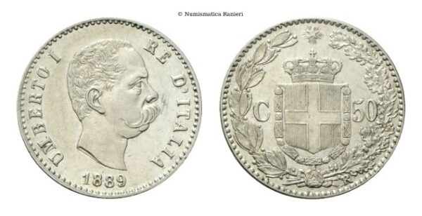 50 Centesimi 1889 Roma.