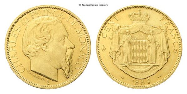 Monaco - 100 Franchi 1884.