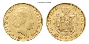 Spagna - 20 Pesetas 1892.