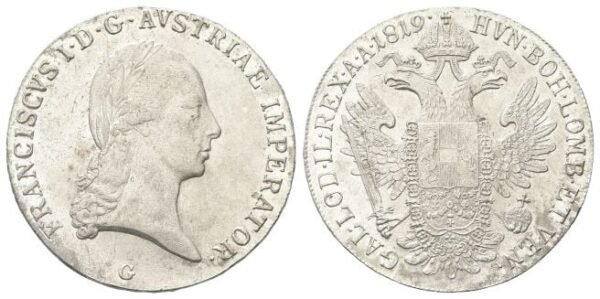 Austria - Tallero 1819 G, Nagybanya.