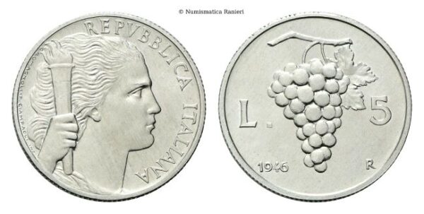 5 Lire 1946.