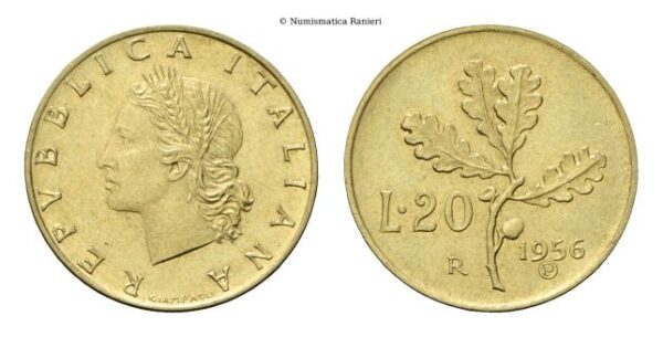 20 Lire 1956 Prova.