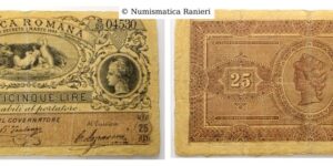 25 Lire 01/03/1883 Banca Romana.