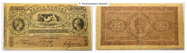 25 Lire 01/03/1883 Banca Romana.