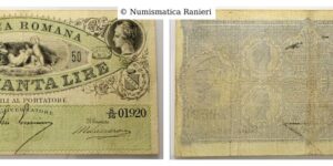 50 Lire 1872 Banca Romana.