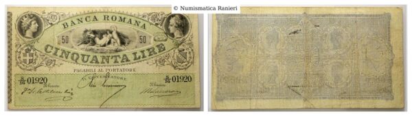 50 Lire 1872 Banca Romana.
