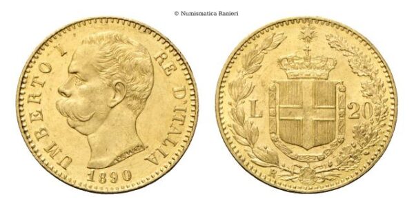 20 Lire 1890 Roma.