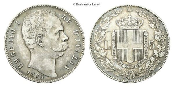 5 Lire 1879 Roma, II° Tipo.