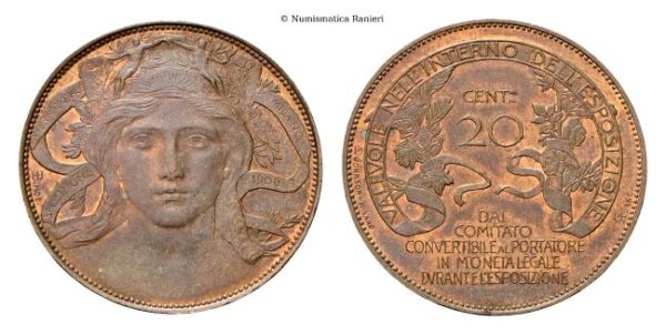 20 Centesimi 1906 Buono, esposizione di Milano.
