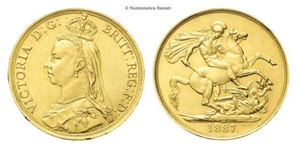 Due Sterline 1887, Golden Jubilee.