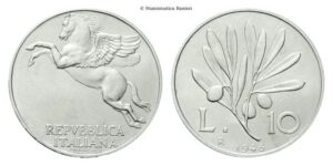 10 Lire 1946, ramo d’ulivo.