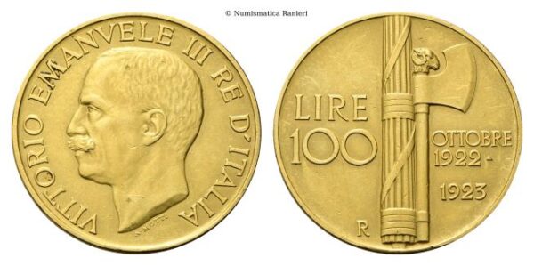 100 lire 1923 Roma, “Fascione”.
