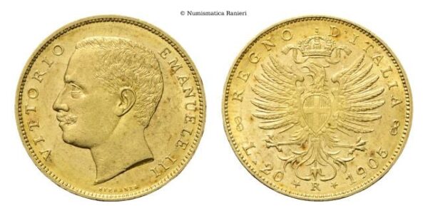 20 Lire 1905 Roma, Aquila Sabauda.