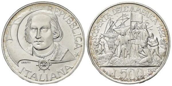 500 Lire 1992, IV emissione Scoperta dell’America.