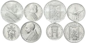 Serie 1950 di 4 valori: 10, 5, 2, 1 Lira 1950 IVB.