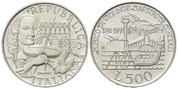 500 Lire 1991, Antonio Vivaldi.