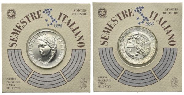 5000 Lire 1996, UE, Semestre di Presidenza Italiana dell’UE.