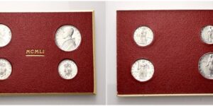 Serie di 4 valori: 10, 5, 2, 1 Lira (It) 1951 a. XIII.
