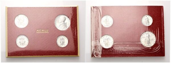 Serie di 4 valori: 10, 5, 2, 1 Lira (It) 1952 a. XIV.