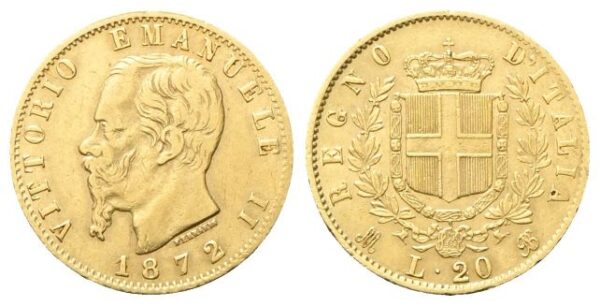 20 Lire 1872 Milano.