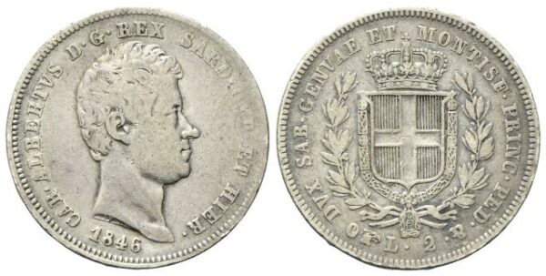 2 Lire 1846 Torino.