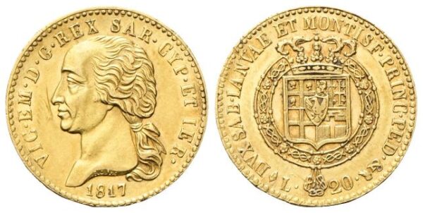 20 Lire 1817 Torino, I° Tipo.