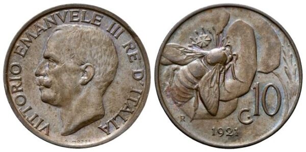10 Centesimi 1921 Roma, Ape.