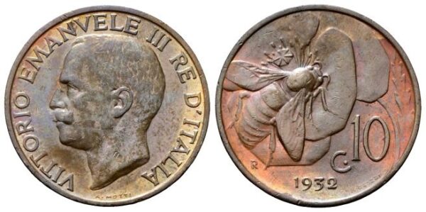 10 Centesimi 1932 Roma, Ape.