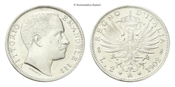 2 Lire 1902 Roma, Aquila Sabauda.