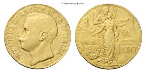 50 Lire 1911 Roma, “Cinquantenario”.