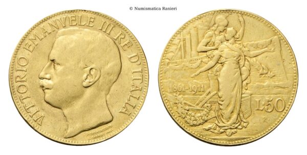 50 Lire 1911 Roma, “Cinquantenario”.