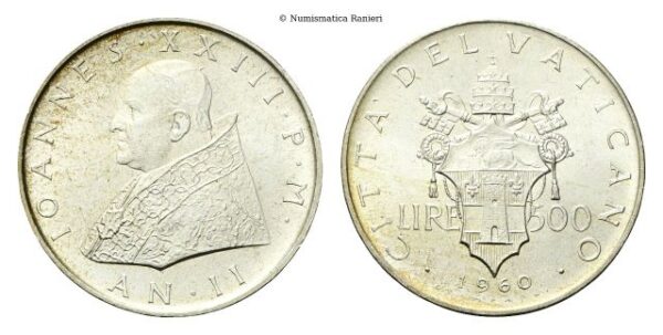 Città del Vaticano. 500 Lire 1960 a. II.