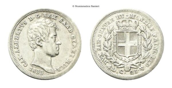 25 Centesimi 1833 Genova.
